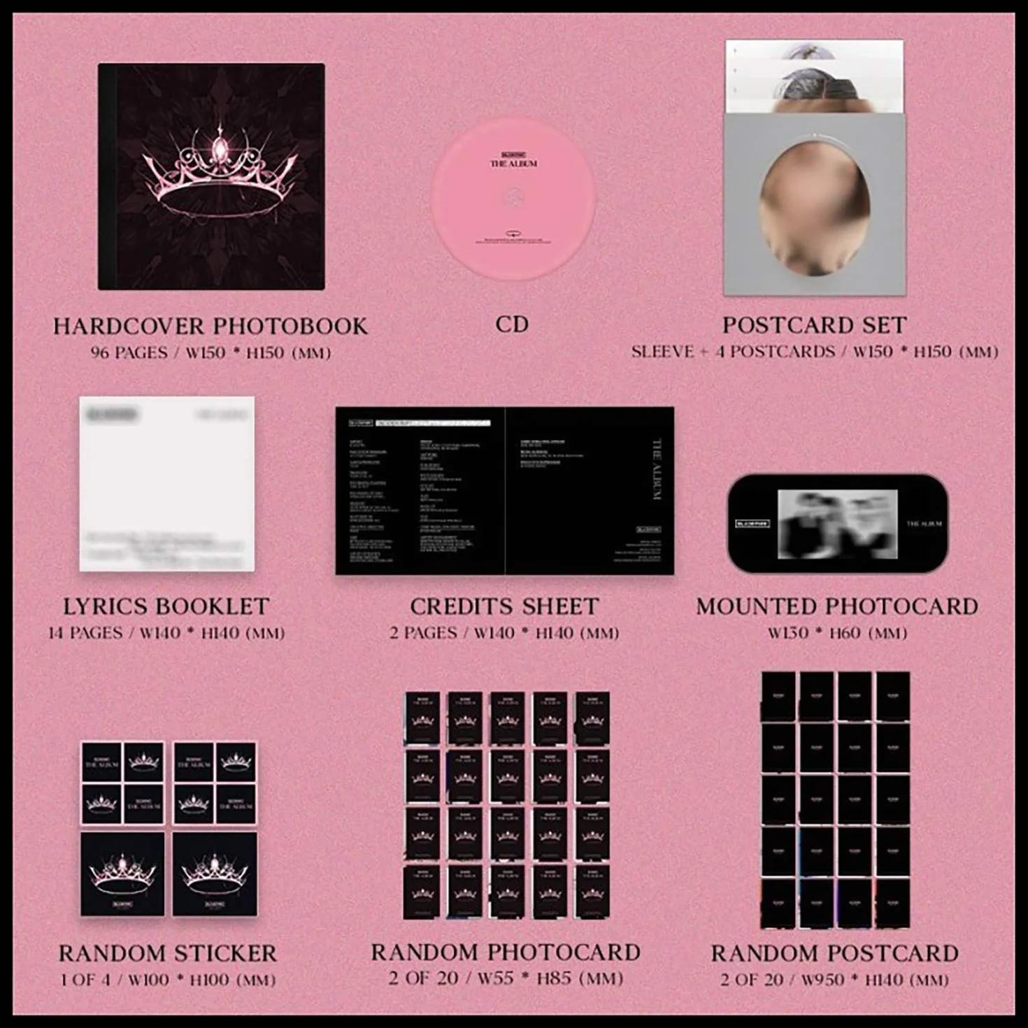 THE ALBUM [ VERSION #2 ] - BLACKPINK 1st Full Album CD + Photobook + PostCard Set + Credits Sheet + Lyrics Booklet + Photocards + Postcards + Sticker + FREE GIFT