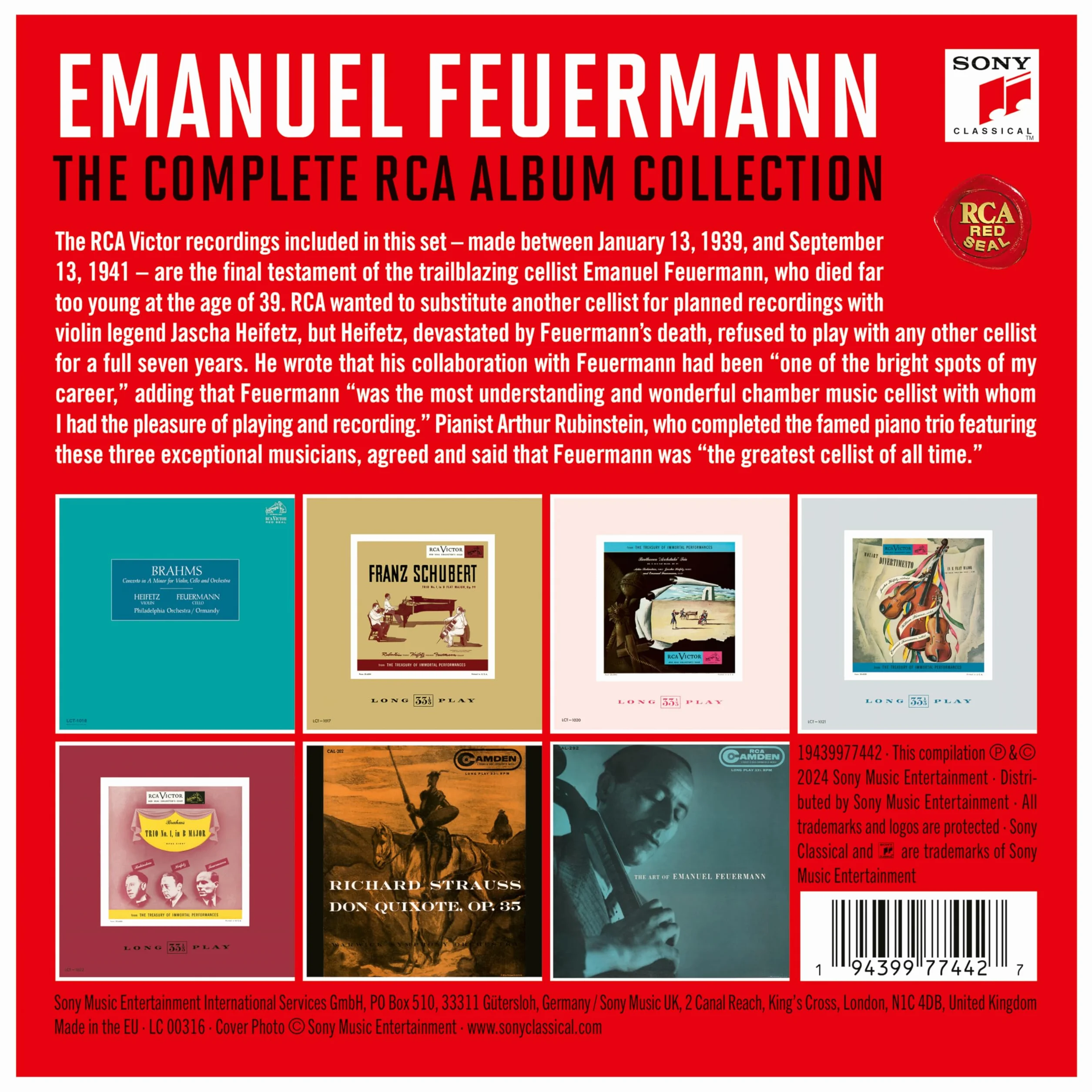 Emanuel Feuermann - The RCA Album Collection