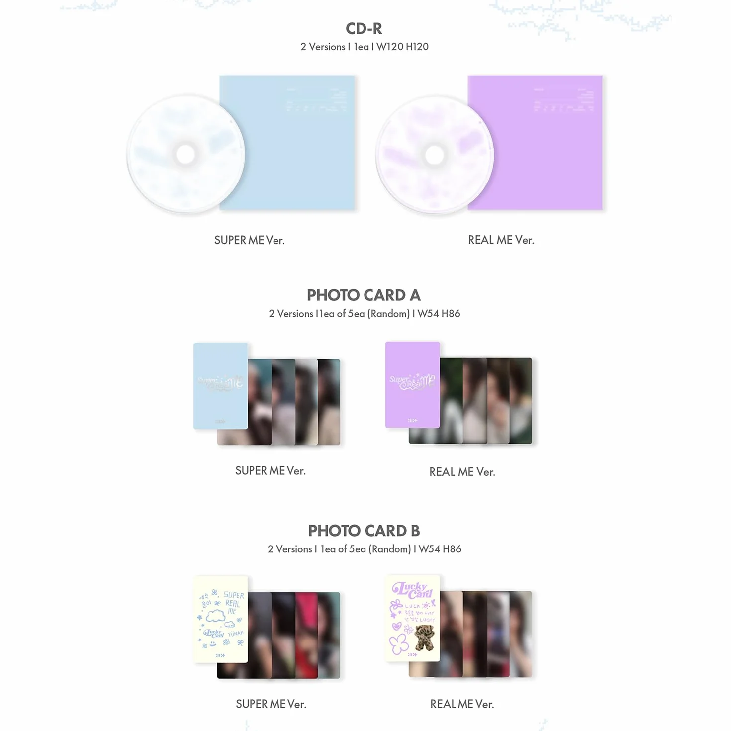 ILLIT - 1st Mini Album [SUPER REAL ME] (SUPER ME ver.) Photobook R + Photocard + Illit Logo Sticker + Album Logo Sticker + Sticker + Paper Magnet + Paper Ornaments + Poster With Lyrics