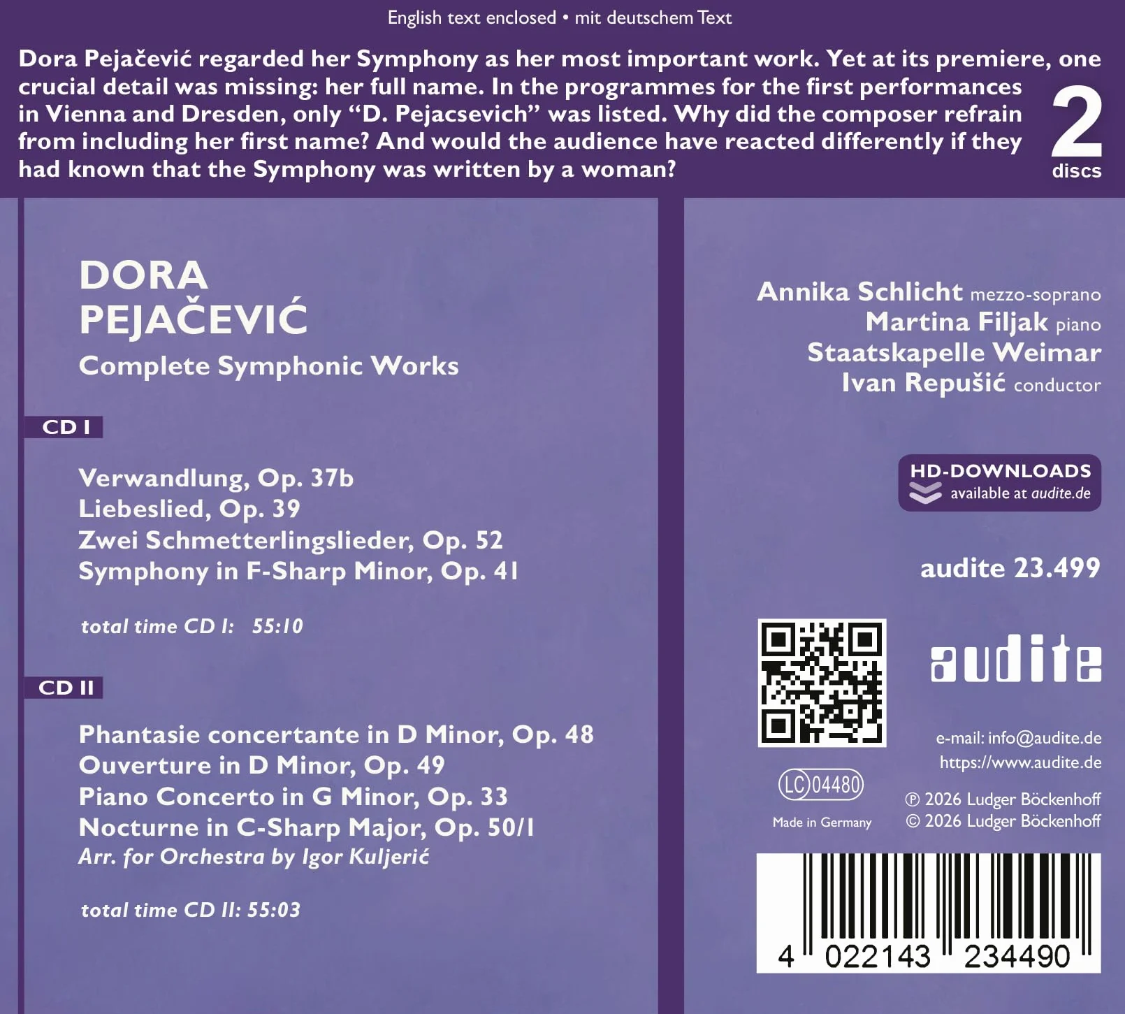 Dora Pejacevic: Complete Symphonic Works