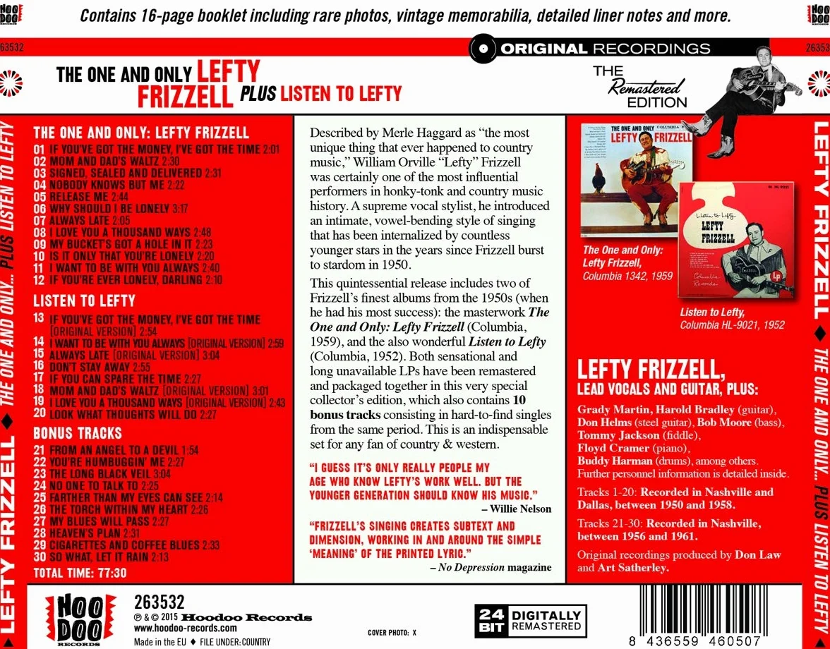 The One and Only Lefty Frizzell + Listen to Lefty
