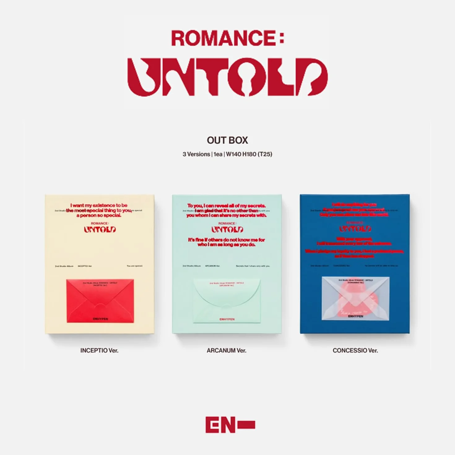 ENHYPEN - 2nd full album [ROMANCE : UNTOLD] (CONCESSIO ver.) Photo Paper RIngs R + 2 Pin Badges + 4 Extra Photocards