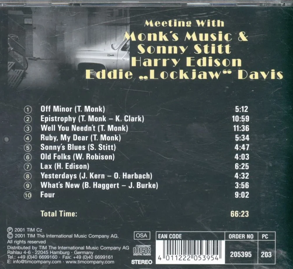 Sonny's blues-Meeting with Monk's Music & Sonny Stitt, Harry Edison, Eddie "Lockjaw" Davis