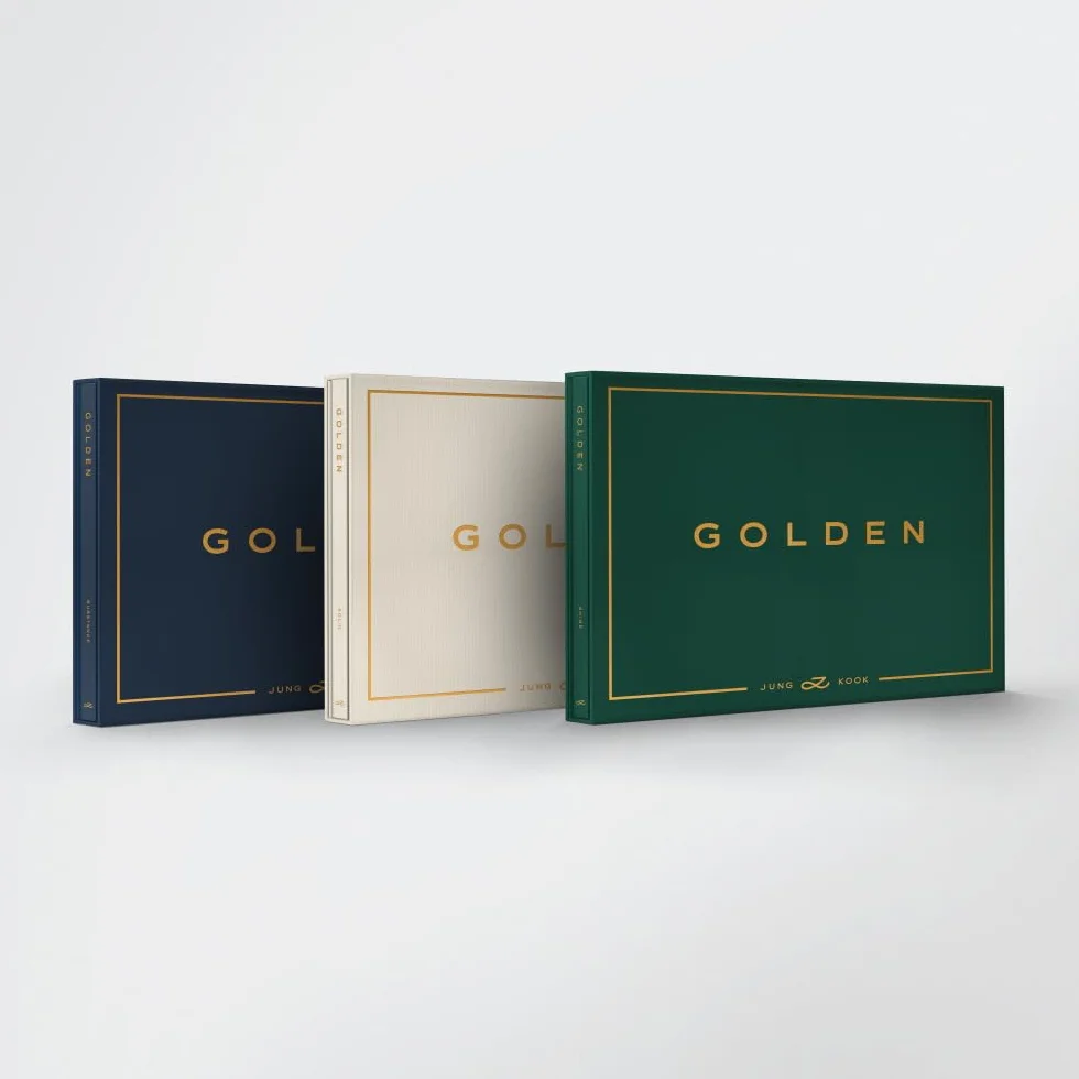 Dreamus Álbum - BTS JUNGKOOK GOLDEN 1er solo, 3 versiones (álbum + regalo), libro de fotos, 2 postales, póster plegado, 2 tarjetas fotográficas, 2 calcomanías