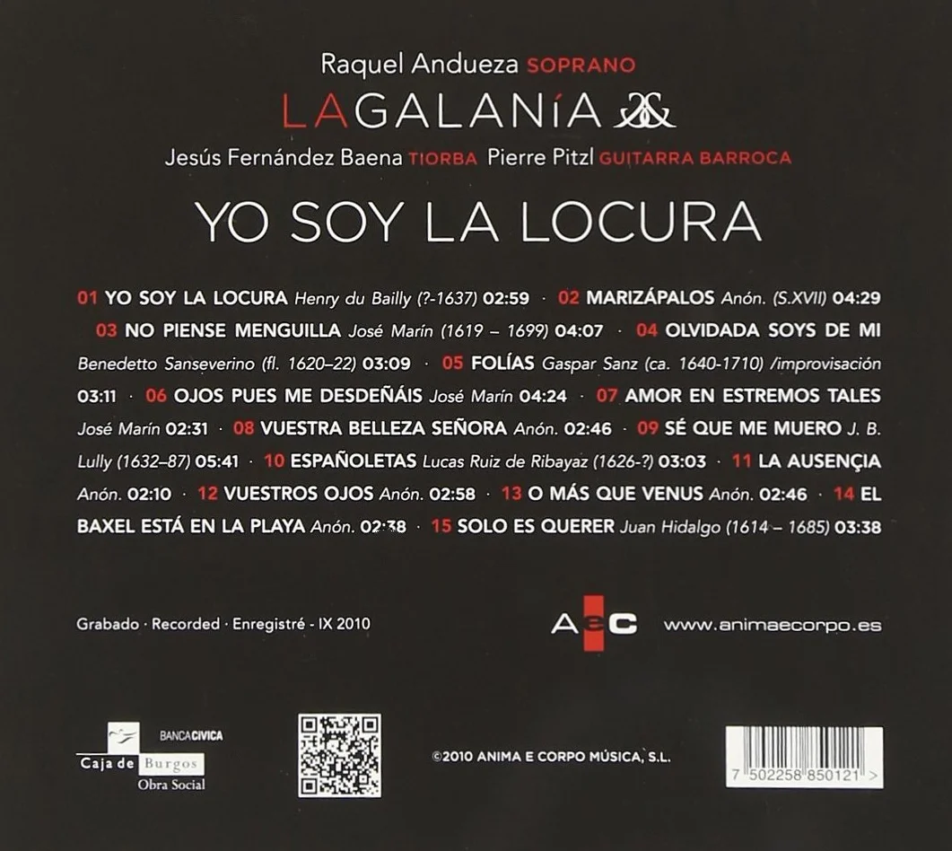 Raquel Andueza: Yo Soy La Locura ; Andueza, Baena, Pitzl