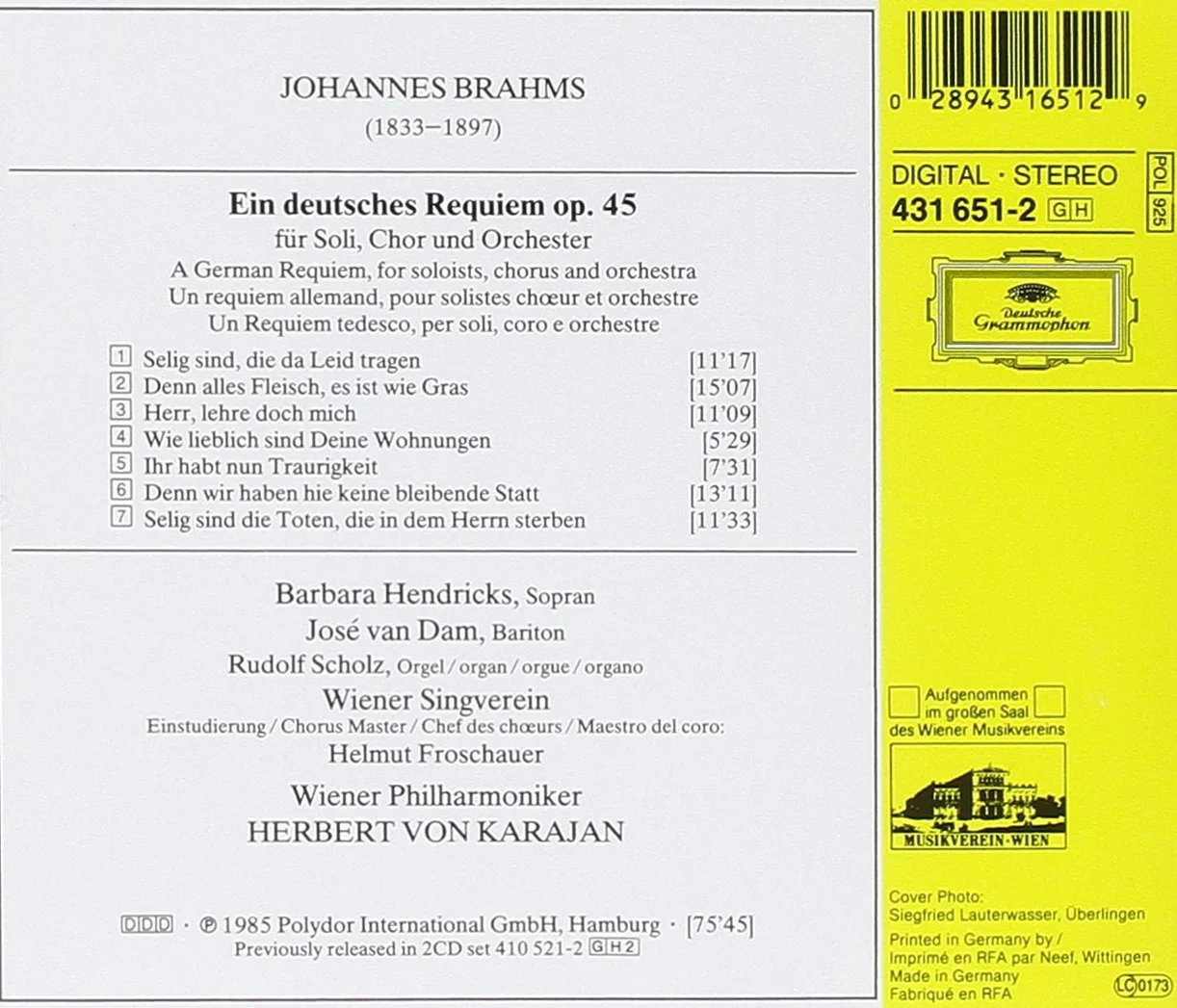 Brahms: Ein Deutsches Requiem Op.45