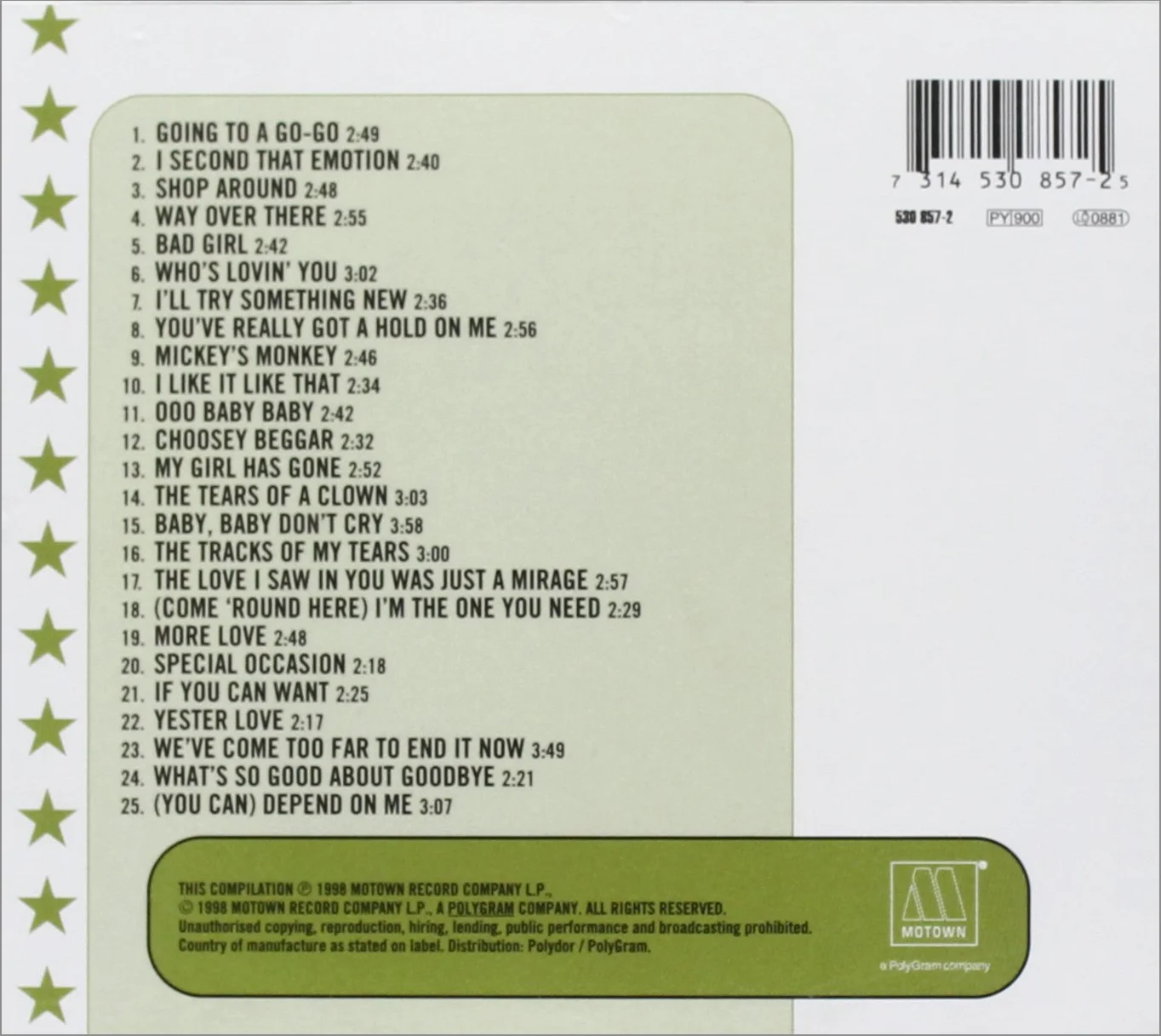 Smokey Robinson & The Miracles The Ultimate Collection
