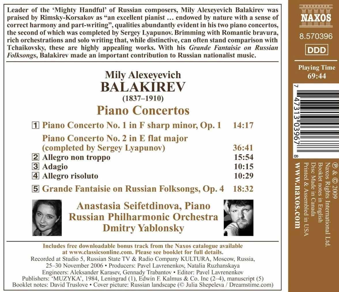 Balakirev : Concertos pour piano - Grande Fantaisie