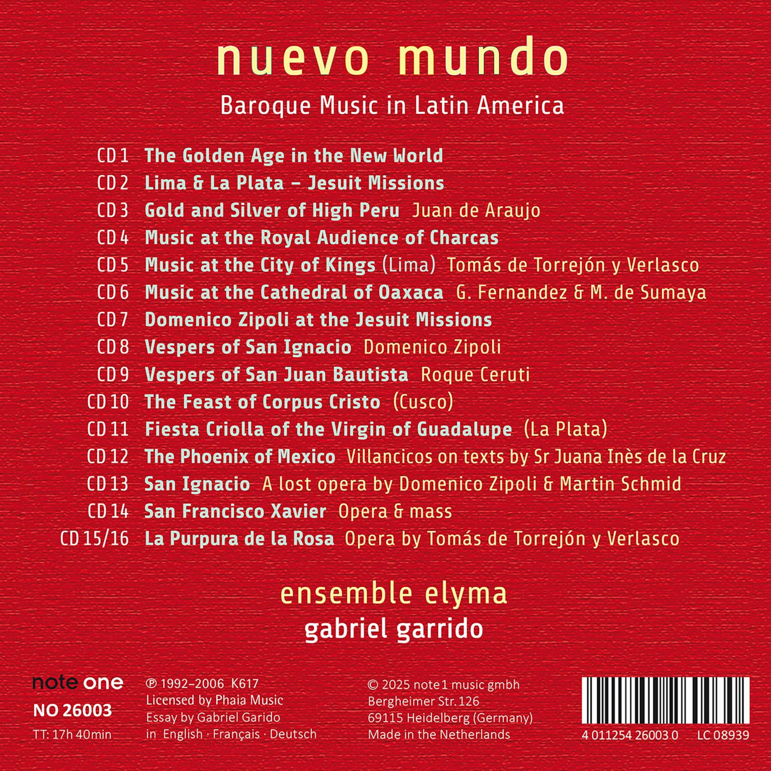 Nuevo Mundo: Baroque Music in Latin America