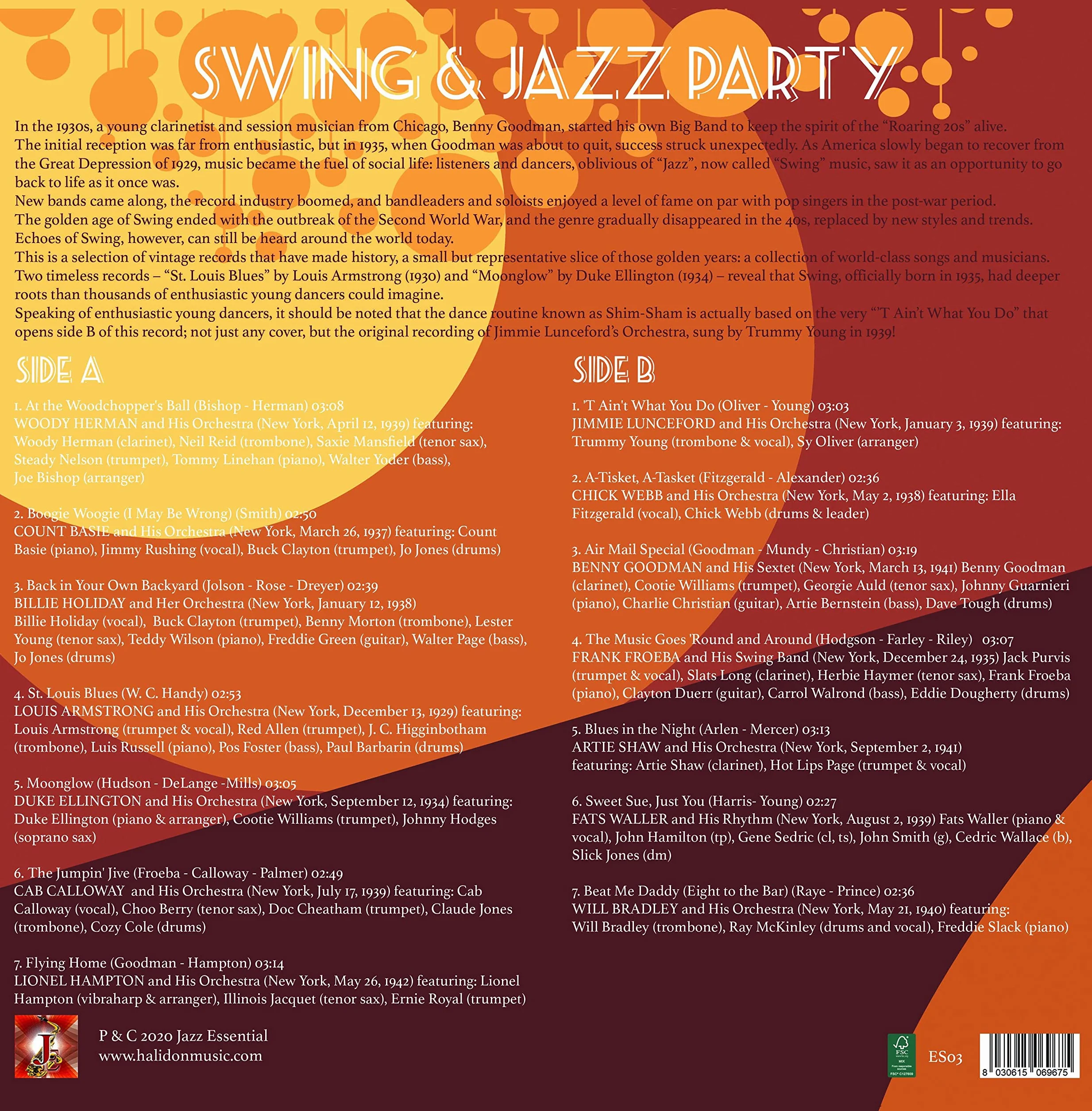 Swing & Jazz Party Duke Ellington Billie Holiday Benny Goodman