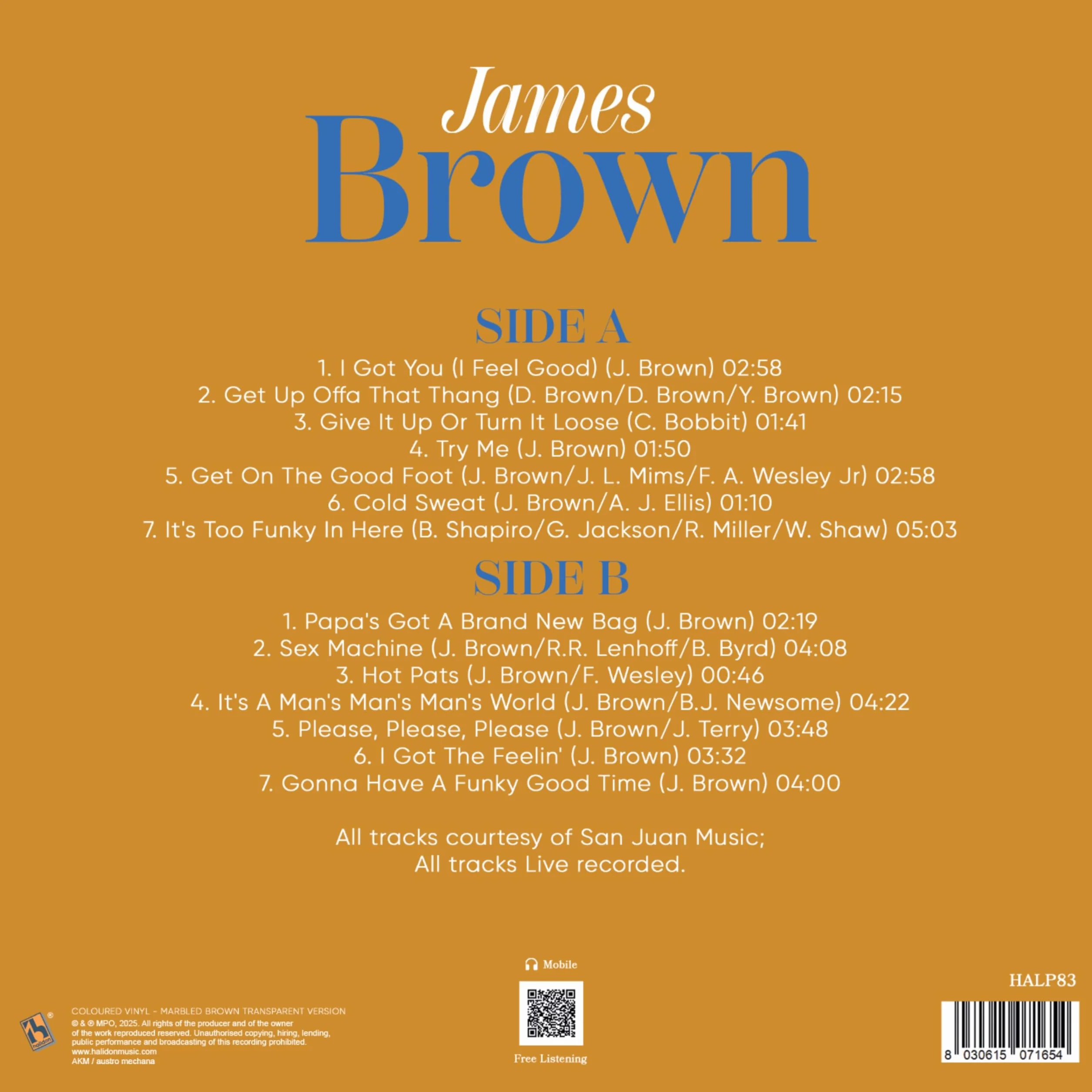 James Brown de Color, Edición Limitada, Música Soul y Funk Actuación en vivo