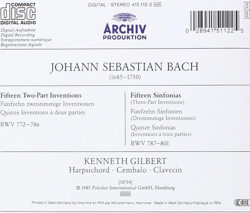 15 Two-Part Inventions Bwv 772-786